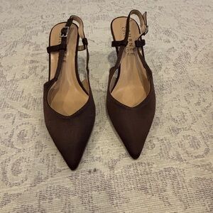 Journee Collection Dark Brown Slingback Heels